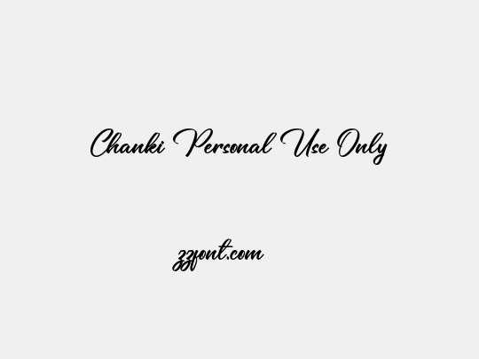 Chanki Personal Use Only