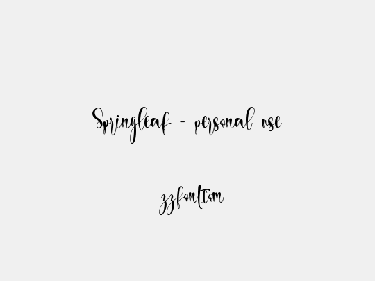 Springleaf - personal use