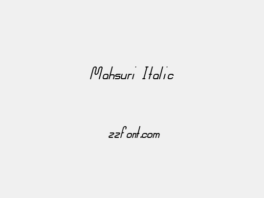 Mahsuri Italic