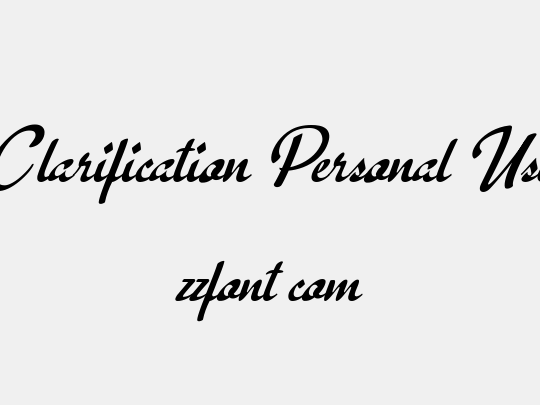 Clarification Personal Use