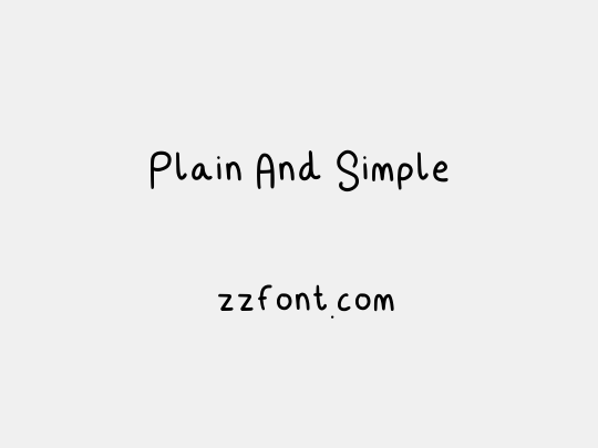 Plain And Simple
