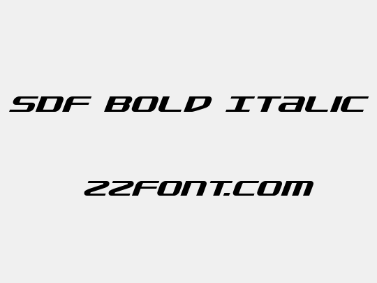 SDF Bold Italic