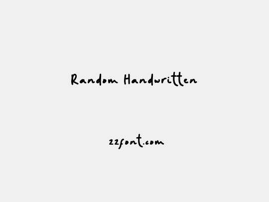Random Handwritten
