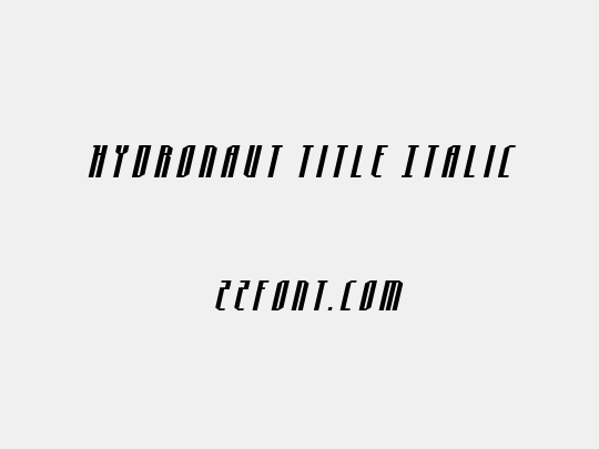 Hydronaut Title Italic