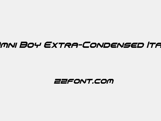 Omni Boy Extra-Condensed Ital