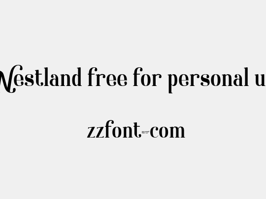 Westland free for personal use