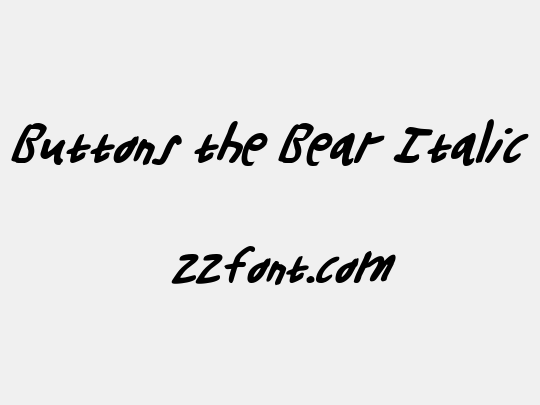 Buttons the Bear Italic