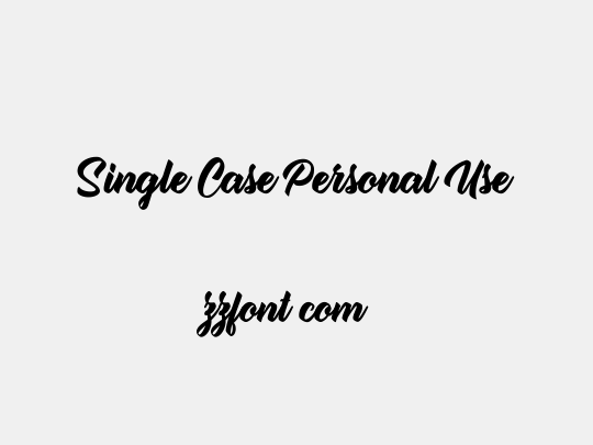 Single Case Personal Use