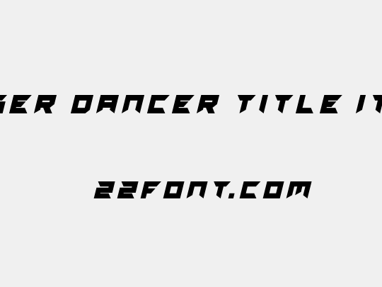 Dagger Dancer Title Italic