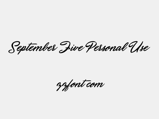 September Five Personal Use