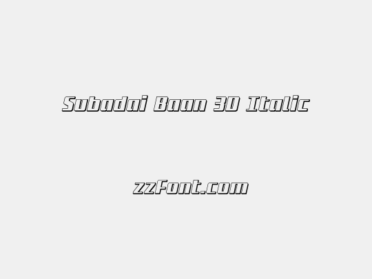 Subadai Baan 3D Italic