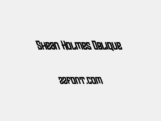 Shean Holmes Oblique