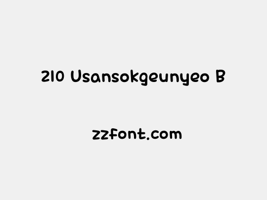 210 Usansokgeunyeo B