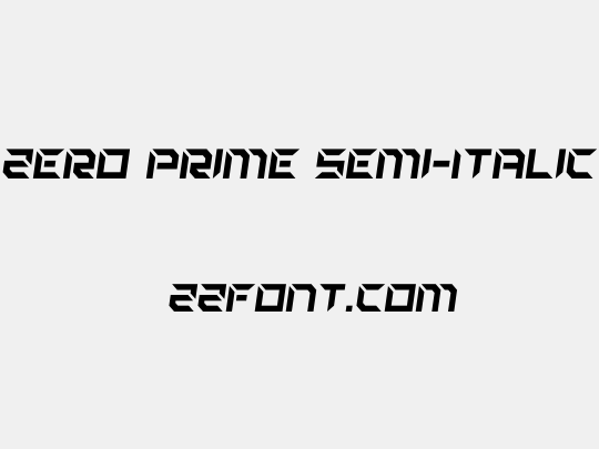 Zero Prime Semi-Italic