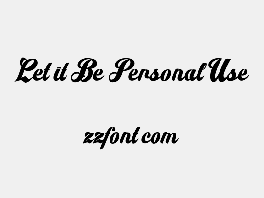 Let it Be Personal Use