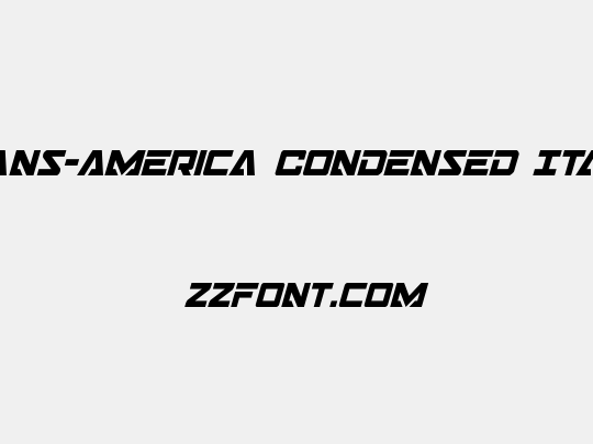 Trans-America Condensed Italic