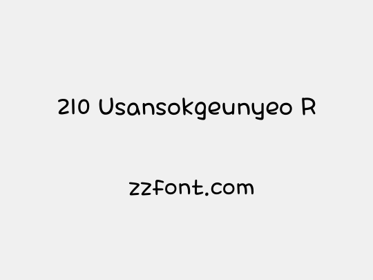 210 Usansokgeunyeo R