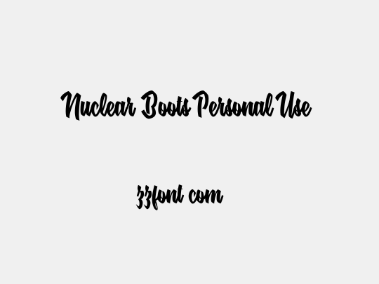 Nuclear Boots Personal Use