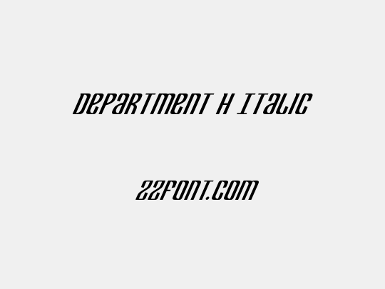 Department H Italic