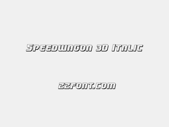 Speedwagon 3D Italic