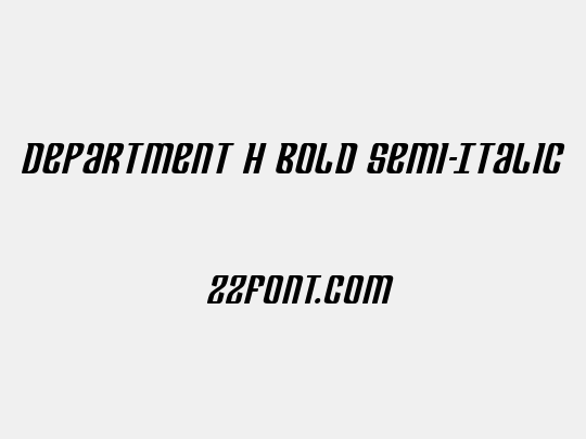 Department H Bold Semi-Italic