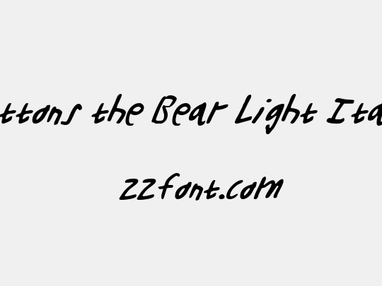 Buttons the Bear Light Italic