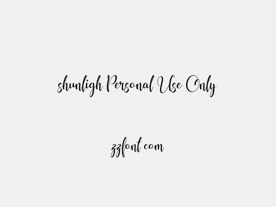 shunligh Personal Use Only