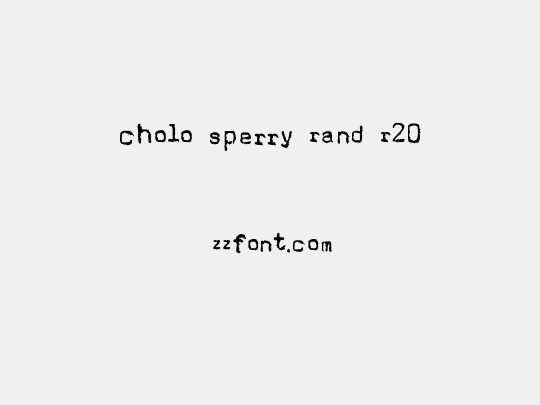 Cholo Sperry Rand R20