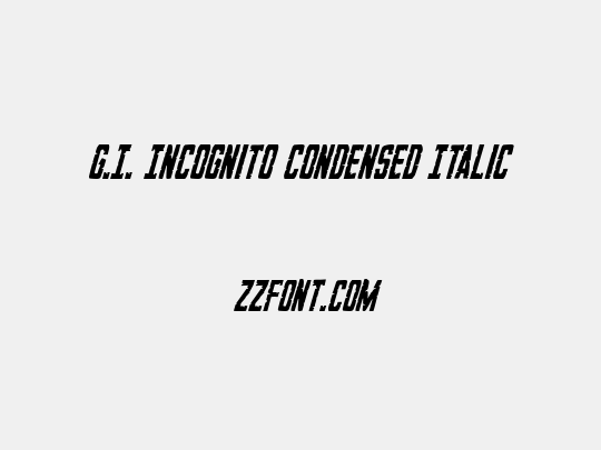 G.I. Incognito Condensed Italic