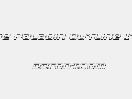 Range Paladin Outline Italic