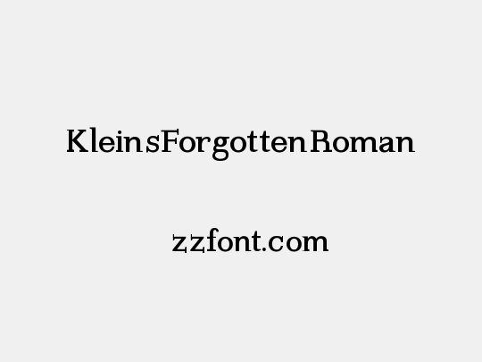 KleinsForgottenRoman