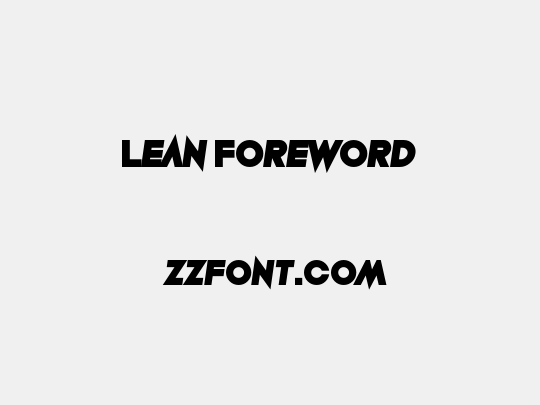 Lean Foreword