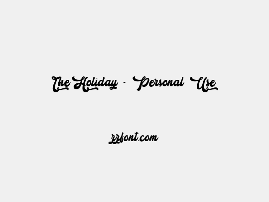 The Holiday - Personal Use