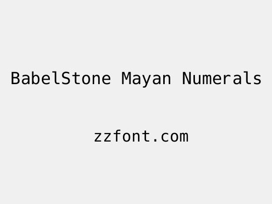 BabelStone Mayan Numerals