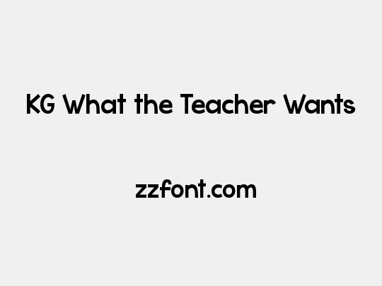 KG What the Teacher Wants