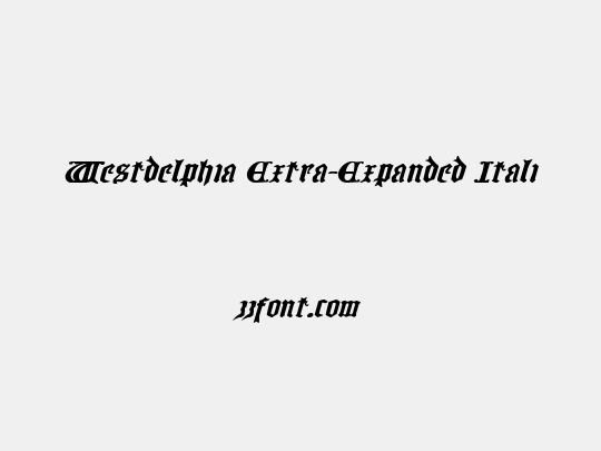 Westdelphia Extra-Expanded Italic