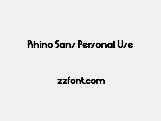 Rhino Sans Personal Use