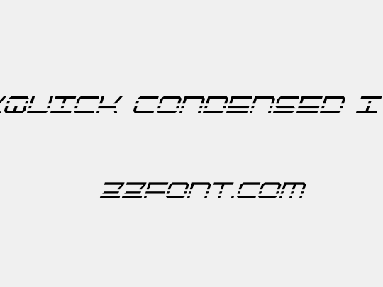 QuickQuick Condensed Italic