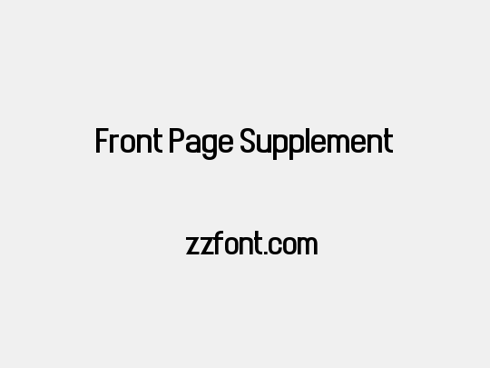 Front Page Supplement