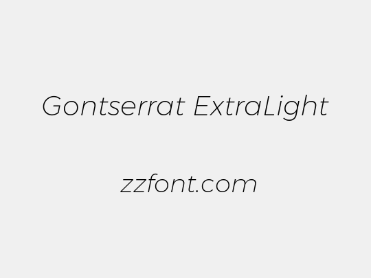Gontserrat ExtraLight