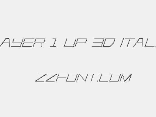 Player 1 Up 3D Italic