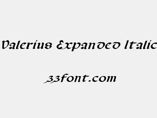 Valerius Expanded Italic