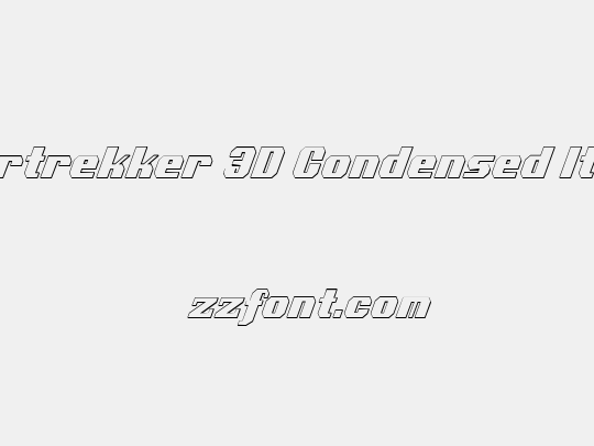 Voortrekker 3D Condensed Italic