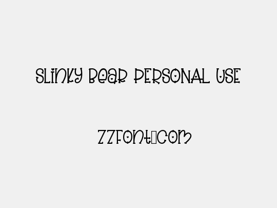 Slinky Bear PERSONAL USE