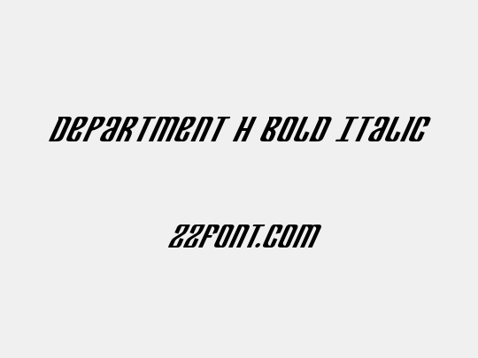 Department H Bold Italic