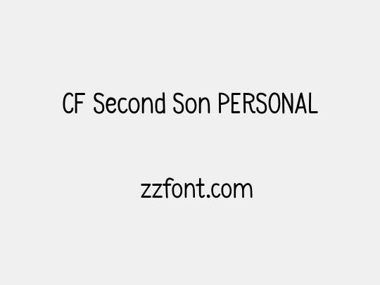 CF Second Son PERSONAL