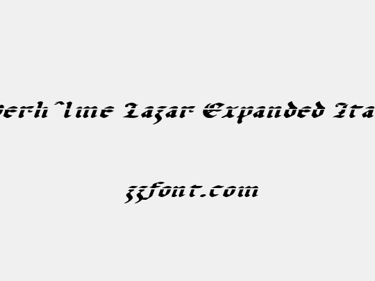 Uberhˆlme Lazar Expanded Italic
