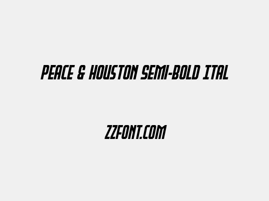 Peace & Houston Semi-Bold Ital