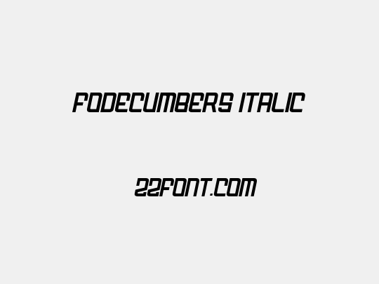 FODECUMBERS ITALIC