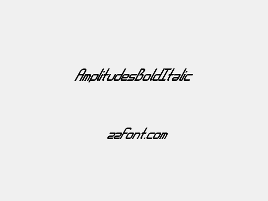 AmplitudesBoldItalic